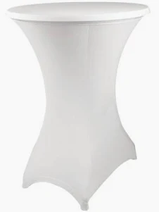 Statafel rond met witte stretchhoes ⌀ 85 cm